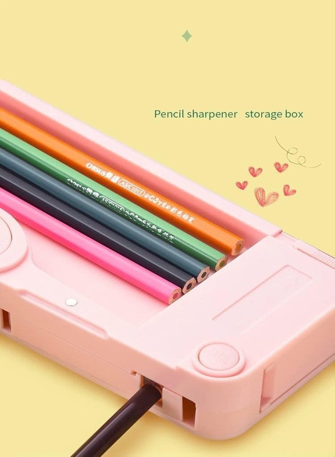 Parshya Plastic Multifunctional Cute School Pencil Box,Unicorn Compass Box For Boys,Geometry Pencil Box For Kids With Inbuilt Scissor,Ruler,Eraser & Sharpener,Magnetic Pencil Box (Multicolor) - Image 5